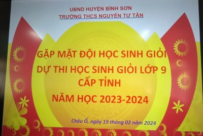 Lãnh đạo Nhà trường và BĐD CMHS tổ chức gặp mặt, động viên đội HSG 9 dự thi cấp tỉnh năm học 2023-2024. Chúc các em hoàn thành tốt kỳ thi!!!!